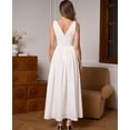 thumbnail image 3 of Vestido midi GLNEGE con corsé de verano, cuello en V, línea A y bolsillos, 3 of 5