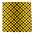 thumbnail image 2 of Ambesonne Yellow Brown Shower Curtain, Striped Square Check, 69"Wx70"L, Mustard Umber, 2 of 4