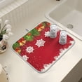 thumbnail image 7 of Ryvnso Red Background Snowflake Bell Dish Drying Mat for Kitchen Countertop 18x24 Large Dish Pad Drainer Rack Dish Sink Mats, 7 of 7