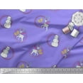 thumbnail image 2 of Soimoi Silk Fabric Wreath,Snowman,Reindeer Animal Printed Fabric 1 Yard 42 Inch Wide, 2 of 3