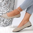 thumbnail image 6 of Xiaoxatg Women's Casual Shoes Ladies Casual Solid Color Sequins Pointed Toe Shallow Mouth Large Size Flat Shoes 7 Gold, 6 of 9