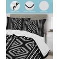 thumbnail image 4 of Black Boho Geometric Queen Size Down Alternative Comforter, Lightweight Comforter Quilt Bedding Set with Pillow Shams Vintage Southwestern Stripes All Seasons Bed Comforter Duvet Insert 90"x96", 4 of 7
