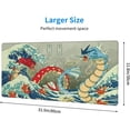 thumbnail image 2 of Large Gaming Mouse Pad,Japanese Ukiyoe Anime Dragon Mousepad,Stitched Edges,Non-Slip Rubber Base,Long Extended Desk Mouse Mat(31.5"x12"), 2 of 8