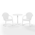 thumbnail image 4 of Crosley Furniture Tulip 3 Piece Metal Outdoor Bistro Set in White, 4 of 8