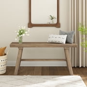 39 Farmhouse Solid Wood Dining Bench, Narrow Entryway Bench Seating for Living Room Bedroom Indoor