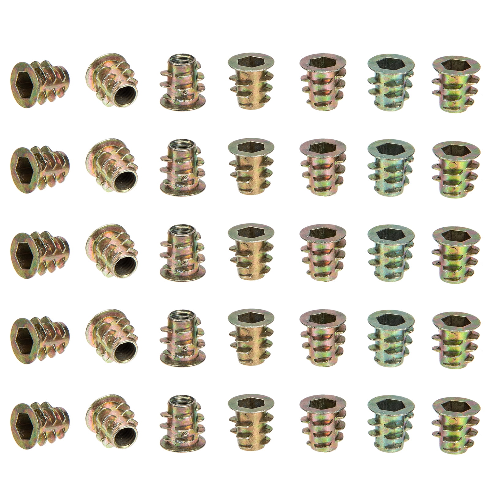 Frcolor Inserts Nut Threaded Screw Wood Bolt Connector Fastener Hex Furniture Socket Insert