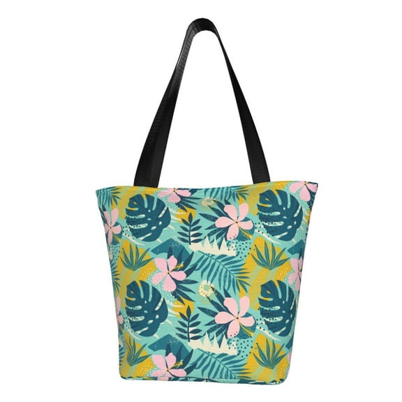 Sikiie Tropical Floral Shoulder Bag Casual Hobo Crossbody Tote Bag for Women and Men Large Purse Messenger Bag Travel Work