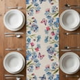 thumbnail image 6 of Blue Spring Floral Table Runner - 108 Inch Long, Kitchen Dining Table Runner Dresser Scarves, Pink Flowers Butterfly Rustic Farmhouse Decor for Coffee Tables Wedding Party Banquet, 6 of 8