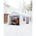 thumbnail image 2 of KTENME 156" x 240" x 132" Car Canopy with Removable Sidewalls & Doors White Carports, 2 of 6