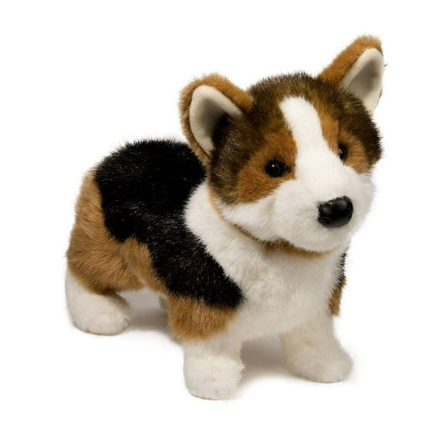 Peluche Douglas Kirby, perro corgi tricolor, 30 cm