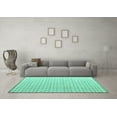 thumbnail image 3 of Ahgly Company Machine Washable Indoor Rectangle Solid Turquoise Blue Modern Area Rugs, 5' x 8', 3 of 4