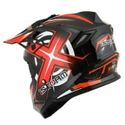 1Storm Adult Motocross Helmet BMX MX ATV Dirt Bike Helmet Racing Style HF801 + Goggle + Gloves Bundle; Sonic Orange
