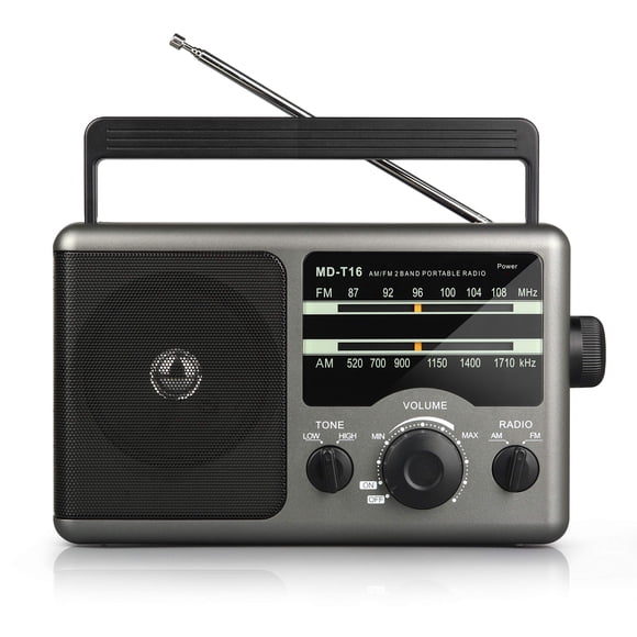 Radio portátil Greadio AM FM Transistor con altavoz y conector de 3,5 mm