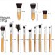 thumbnail image 3 of Juego de brochas de maquillaje con mango de bambú, 12 Uds., brocha para sombra de ojos, brocha para rubor, herramienta de belleza esquí esquí Gafas de esquí, 3 of 4