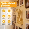 thumbnail image 3 of Animal Head Wall Decor,Gold Ostrich Head Wall Decor Sculpture with Stylish Frame and Long Chain Resin Whimsical Home Decor Gold Wall Art for Home Office Hotel, 3 of 11