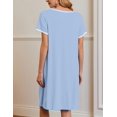 thumbnail image 5 of Ekouaer Nightgowns for Women Short Sleeve Moo Moos Ladies House Dress with Pockets Pleated Sleepshirts Soft Sleepwear, 5 of 6