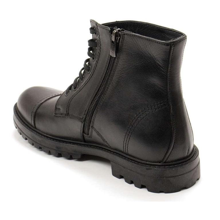 Elegante Men s Esquire Leather Lace up Winter Boots Parma Nero 10 M US Walmart