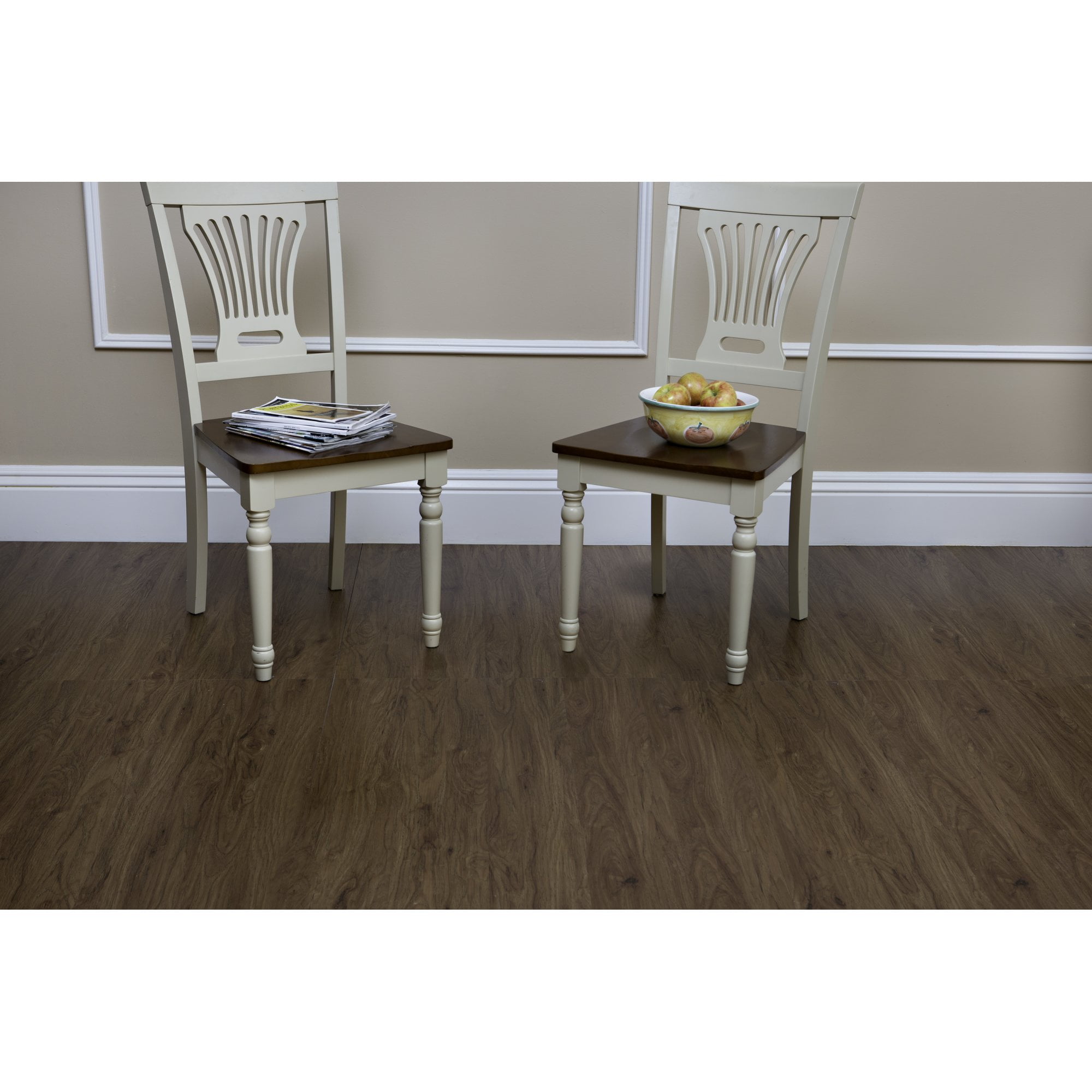 PowerSellerUSA Luxury Peel & Stick Semi-Gloss Wood Look 2.0mm Vinyl Floor Planks, Easy DIY Installation, Water Resistant, 6"x36", 1-Pack 10 Planks, Rich Mahogany