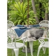 thumbnail image 2 of Outdoor Tablecloth with Umbrella Hole and Zipper, Happy Easter Round Table Cloth 54 Inch Waterproof Tablecloth, Cute Bunny Vintage Spring Flowers Butterfly Picnic Table Cover for Patio Camping, 2 of 7