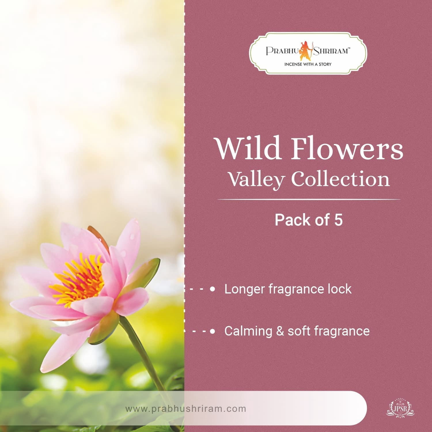 JPSR Wild Flower Valley Collection Premium Incense Sticks Gift Box – Set of 5