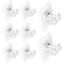 2024 TOP! 8PCS No Drill Curtain Rod Brackets Holder Hooks Nail Free Hangers for Home
