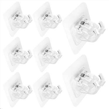 2024 TOP! 8PCS No Drill Curtain Rod Brackets Holder Hooks Nail Free Hangers for Home