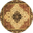 thumbnail image 1 of Ahgly Company Indoor Round Abstract Brown Modern Area Rugs, 6' Round, 1 of 4