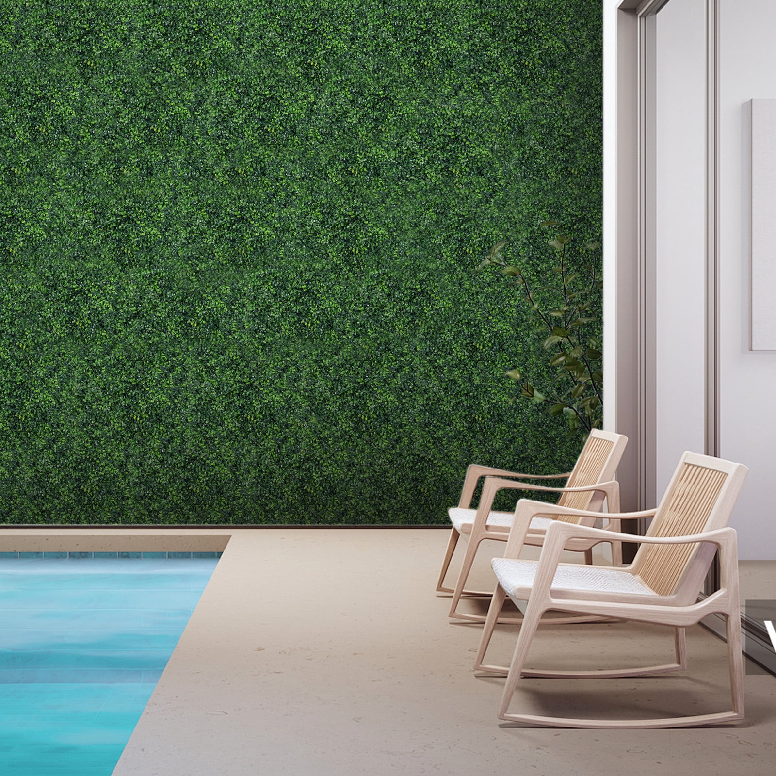 2-Layer Grass Wall Panels, 20"x 20"(10pcs) Artificial Green Wall Panel Backdrop Greenery Wall