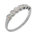 thumbnail image 1 of LBG British Made 9k White GoldWomens Ring Cultured Pearl Eternity Ring - 33 size options - Size 7.5, 1 of 9