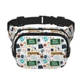 thumbnail image 1 of Fotbe Back To School A Cangurera Cuadrada con Estampado de Doble Capa, Bolsa de Cintura Ajustable Mini para Hombres y Mujeres, 1 of 9