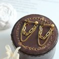 thumbnail image 4 of Tassel Double Chain Earrings, Titanium Steel Women's Chain Stud Earrings, Chain Earrings Gold, 4 of 4