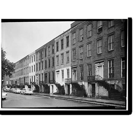 Historic Print, Row Houses, 101-129 Gordon Street, Savannah, Chatham County, GA - 2, 18" x 24"
