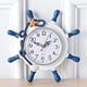 thumbnail image 1 of Reloj de pared para jardín al aire libre con volante de barco de madera de estilo mediterráneo, reloj de pared para decoración del hogar de 4 pulgadas, decoración grande para exteriores, 1 of 5
