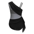 thumbnail image 4 of YiZYiF Kids Girls Sparkly Color Block Lyrical Dance Dress Asymmetrical Mesh Tulle Ballet Leotard Contemporary Dancewear Gray 6, 4 of 7