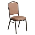 thumbnail image 1 of Bowery Hill Transitional Fabric/Metal Crown Back Banquet Stacking Chair in Gold, 1 of 5