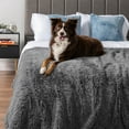 thumbnail image 2 of PetAmi Waterproof Dog Blanket for Medium Large Dogs, Calming Fleece Cat Blanket, Couch Protector Washable Sherpa Faux Fur Pet Throw for Puppy, Soft Reversible Leakproof 40x60 Gray, 2 of 9