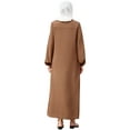 thumbnail image 6 of IBTOM CASTLE Abayas for Women Muslim Dress Prayer Clothes Zipper Maxi Long Robe Kaftan Dresses Islamic Dubai Loose Abaya Dress 3XL Brown, 6 of 8