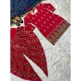 thumbnail image 5 of CREATIONBYAAROHI Designer Heavy Work Georgette Short Kurta with Dhoti and Dupatta set, Punjabi Kurta set., 5 of 7