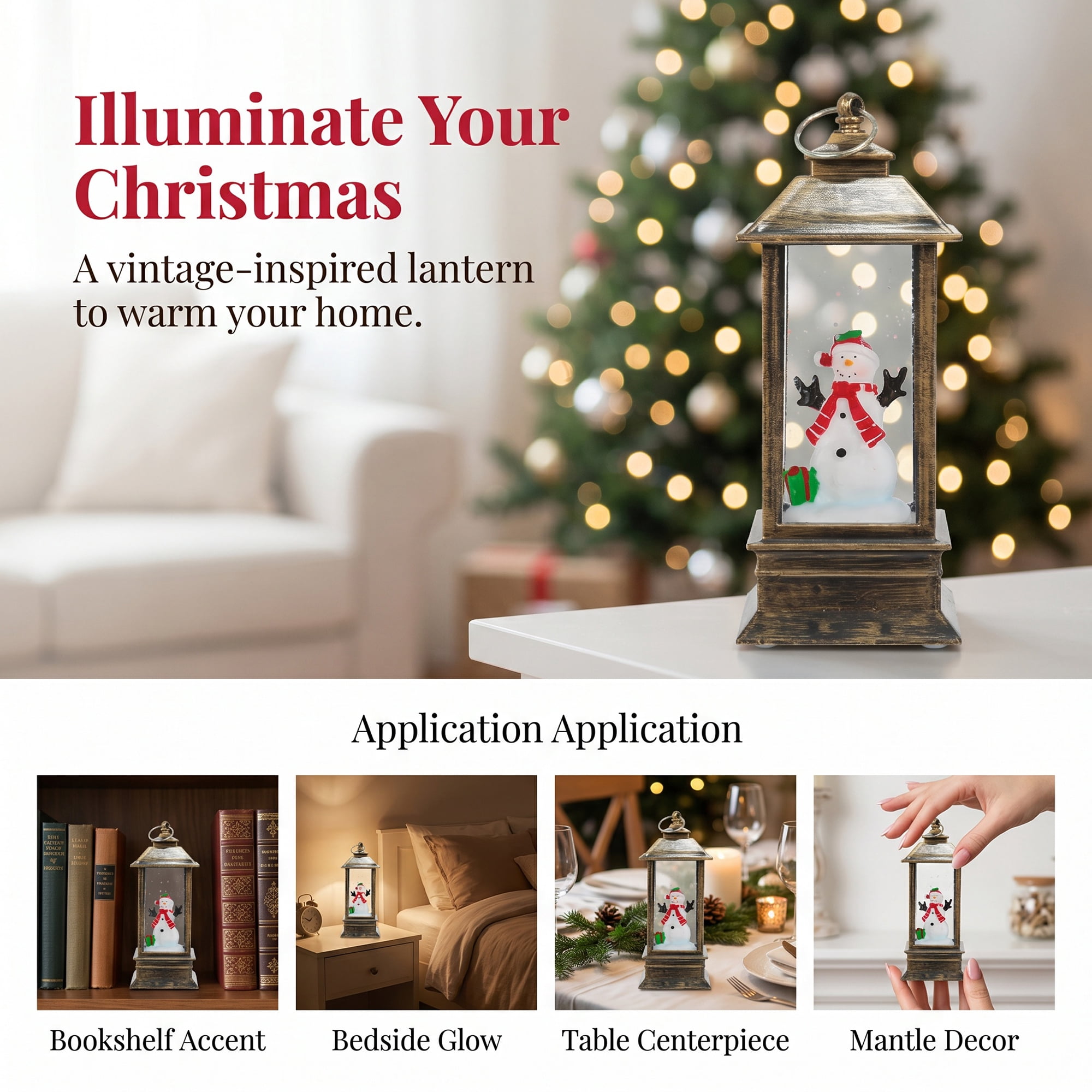 Unique Bargains Christmas Light Up Crystal Ball Mini LED Glitter Sphere Orb Brown Style C