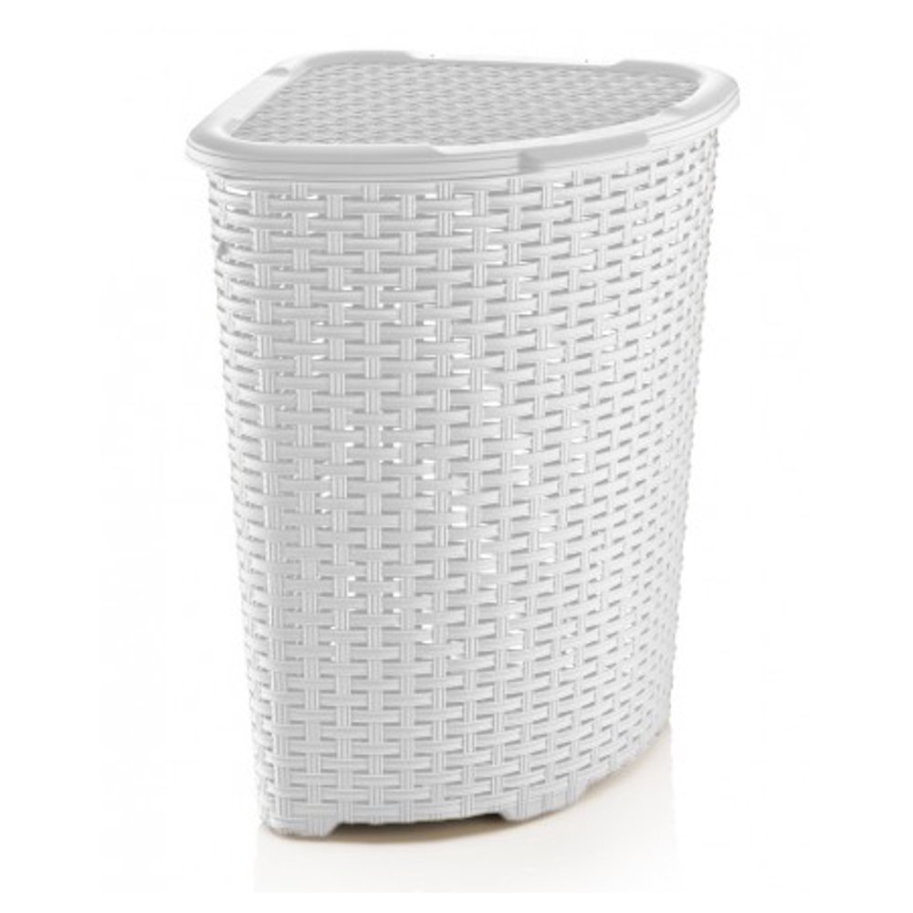 Corner Laundry Basket, Laundry Hamper with Easy Stay Open Lid, 50liter