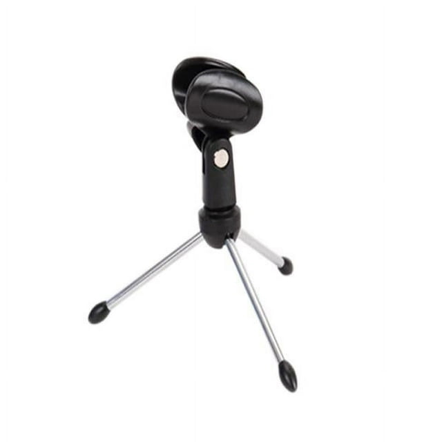 Xuanheng Adjustable Desk Table Tripod Microphone Stand Foldable Mic Clip Holder Black