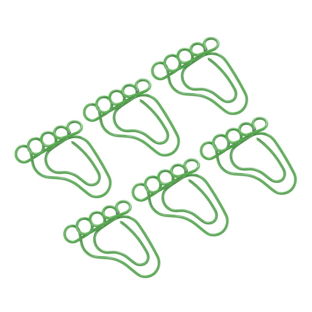 100Pcs Cute Paper Clips, Foot Shaped Funny Slip Proof Portable Paper Clips For Office School Family