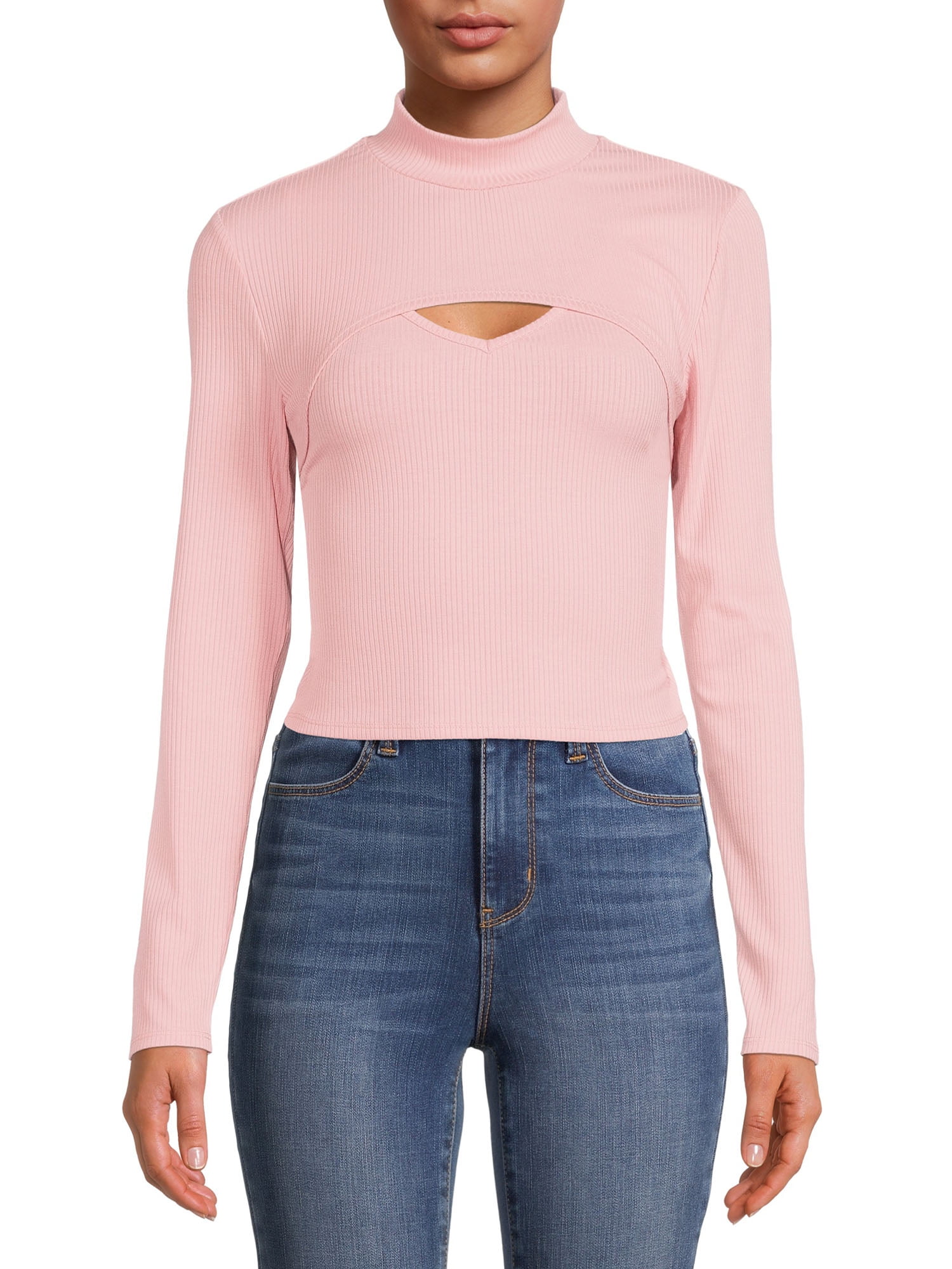 no boundaries mock neck tee