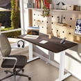 thumbnail image 2 of Giantex Crank Height Adjustable Standing Desk, Sit Stand Computer Desk w/ Folding Crank, 48 Inch Stand up Computer Workstation w/ Solid One-piece 1" Table Top for Home & Office, 2 of 10