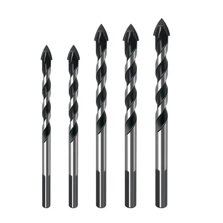 

Multifunctional Triangular Drill Carbide Triangular Handle Twist Drill Bit Glass Tile Wood Drilling Tool Accessories 5MM/6MM/8MM/10MM/12MM Five-Piece Set