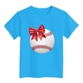 thumbnail image 3 of WOYY Infant Girls Casual T Shirt Baseball Printed Short Sleeve T-Shirt Summer Sport Tee Shirt, 3 of 3