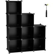 DIY 9 Cube Storage Organizer Shelf Closet Cubbie Storage Bookcase for Bedrrom Living Room Black