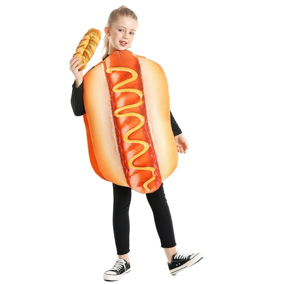 Seasons Halloween Hot Dog Costume For Kids, Funny Food Costume, Cosplay One Size