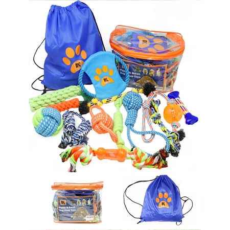 Dog Toys - Set of 13 Dog Chew Toys for Puppy and Small Dogs BK