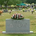 thumbnail image 5 of Sympathy Silks Artificial Cemetery Flowers 30" Cream and Pink Rose Buds Saddle for Headstone, 5 of 9